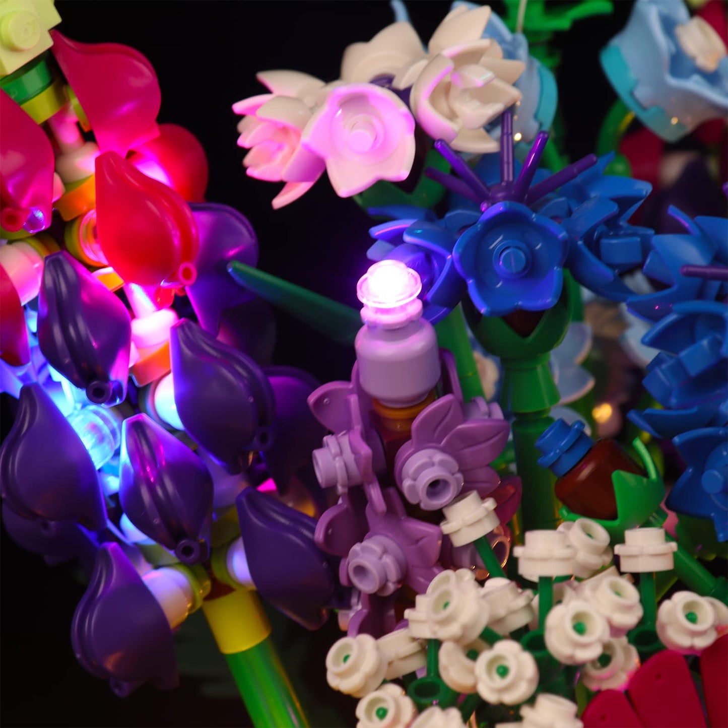 Zovesy Led Light Kit For Lego Wildflower Bouquet 10313 Artificial Flowers With Poppies And Lavender, Decoration Lights Valentine