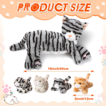 Skylety Nurturing Cat Stuffed Animal With 4 Plush Kittens, Cat Baby Stuffed For Girls And Boys Plushy Mommy Kitty With Baby Kittens For Birthday Party Favors Gifts(Cuddly Style)
