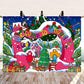 CUMIA Welcome to Whoville Backdrop - 8x6FT Winter Christmas Village Photography Background for Kids Birthday & Holiday Parties, Blue