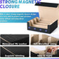Uaono Card Storage Box For Trading Cards, 1800+ Pu Leather Commander Card Deck Case, Magnetic Closure Card Holder Fits For Magic Game Cards (Black&Gold)