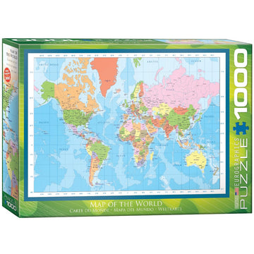 Eurographics 6000-1271 Modern Map Of The World-1000 Piece Puzzle