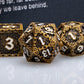 ARUOHHA DND Metal Dice Set Dragon Design D&D Dice Set with Gift Box, Antique Gold D+D Polyhedral Dice for Dungeons and Dragons R