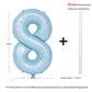 40 In Matte Blue Number Balloons Helium Foil Mylar Balloon Birthday Party Banquet Decoration Digital 8
