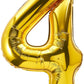 Kaleidoscope 34 Jumbo Number 4 (Four) Foil Mylar Balloon, Gold