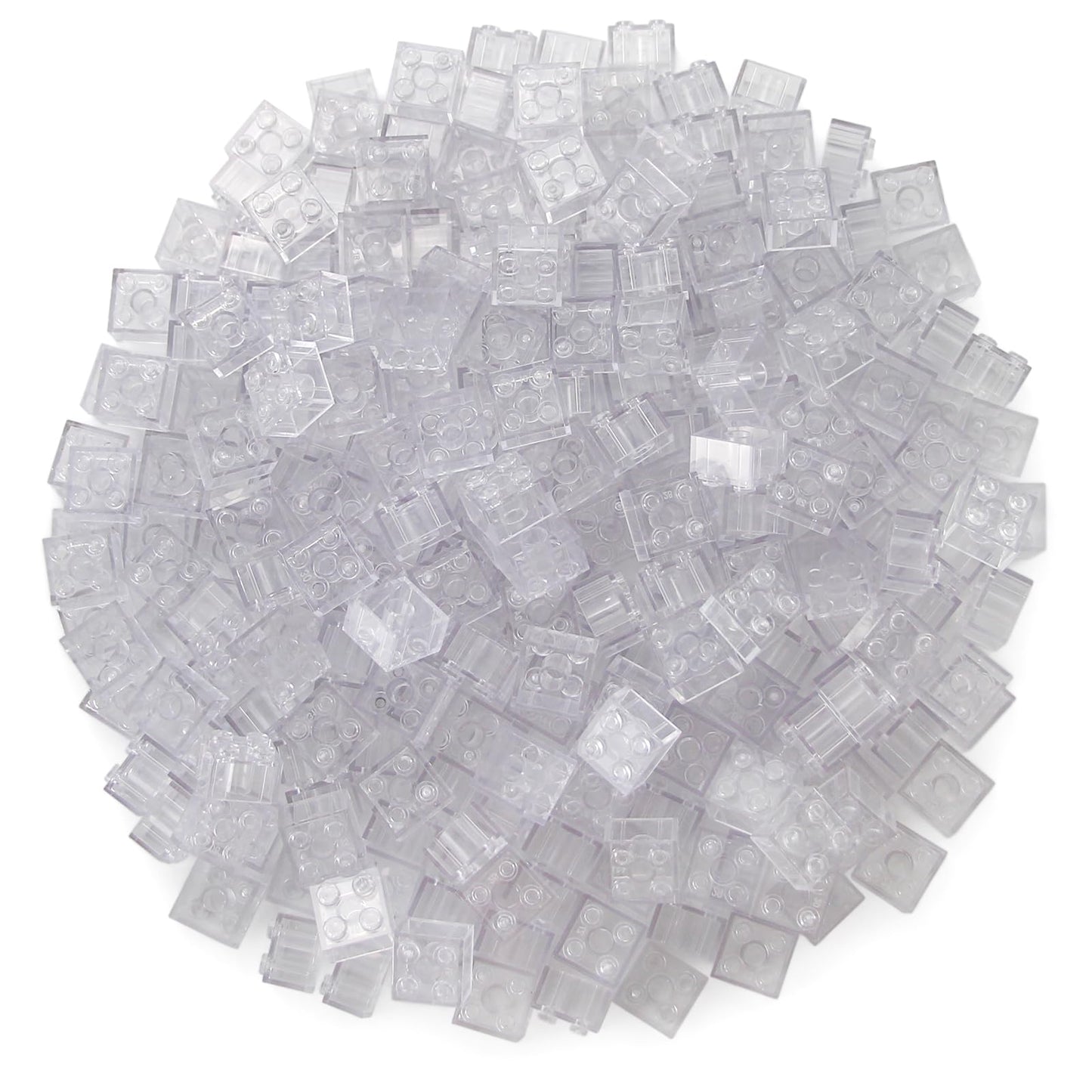 Feleph Clear 2x2 Bricks Set - 400 Pieces Classic Building Blocks Compatible with Major Brands, Ideal for Creative Play