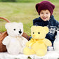 Tezituor Small Teddy Bear Stuffed Animals, Pack Of 2 Cute Bear Plush With Bow Tie For Boy Girl Kids, White And Yellow Stuffed Be