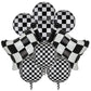 Black And White Checkered Balloons 9 Pcs 4D Checker Balloons Chequered Flag Balloons Race Car Balloons Baby Shower Boys 2Nd Birt