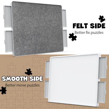 1500 Piece Rotating Puzzle Board 4 Drawers And Cover, 35'X28' Double Sided Felt Mat Portable Jigsaw Puzzle Table With Lazy Susan Spinning For Adults And Kids