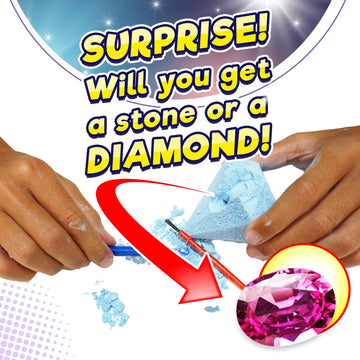 Ja-Ru Real Diamond Mine Gemstone Dig Kit (2 Packs) Mystery Rock, Minerals, And Gems For Kids | Break Your Own Geodes And A Chance To Get 1 Real Diamond | Party Favors For Kids Goodie Bags. 4630-2S