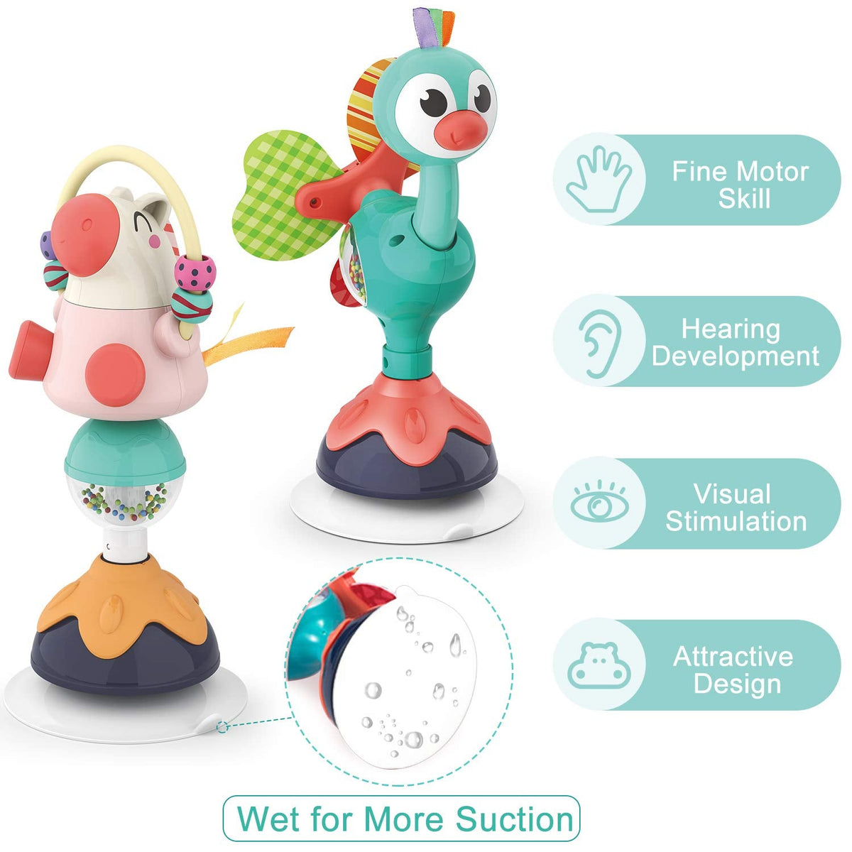 Interactive Baby Suction Rattles