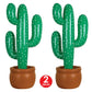 Beistle Pack of 2 Inflatable Cactus Decorations in Green/White/Brown, Wild West Party Decorations, Mexican Cinco de Mayo Party A