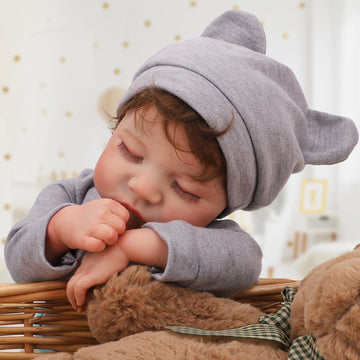Jirachi Realistic Reborn Baby Dolls Boy -18 Inch Sleeping Newborn Real Baby Doll Full Vinyl Body Anatomically Correct Lifelike Reborn Baby With Toy Accessories For Girls Boys Age 3+