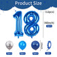 FunHot 40 Inch Blue Number 18 Balloons, Latex Foil Balloons for 18th Birthday Party Decorations