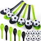 PullCrease Soccer Party Games 12 Pack Soccer Party Spoon Relay Race Toy Set for Teens Adults, Soccer Foam Ball and Spoon Race Ga