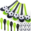 PullCrease Soccer Party Games 12 Pack Soccer Party Spoon Relay Race Toy Set for Teens Adults, Soccer Foam Ball and Spoon Race Ga