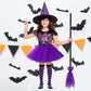 Miss Fantasy Toddler Witch Costume Halloween Witch Costume Accessories Girls Including Witch Hat And Broom Witch Purple Tutu Toddler Striped Witch Socks For 3-5 Kids Hocus Pocus Costume For Toddler