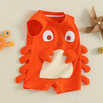 Mieeyali Halloween Newborn Baby Boy Girl Clothes Crab Crawfish Costume Gender Neutral Bodysuit Romper Sea Outfit (Red, 0-3 Month
