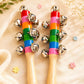Toywood Rainbow Wooden Jingle StickHand Bell Rattle Toy For Kids/Jhunjuna (Set Of Two)