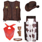 Togrop Cowboy Costume For Boys 5Pcs Set Kids Dress Up Birthday Halloween Party Cosplay 3-5T