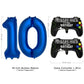 Navy Blue Video Game Party Supplies Boys 10Th Birthday Party Decorations- 2 Packs Game On Balloons With Dark Blue Number 10 Ball