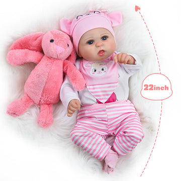 Babeside Reborn Baby Dolls, 20 Inch Handmade Real Life Baby Dolls Girl With 8 Pcs Reborn Baby Doll Clothes With Bassinet For Baby Doll, Baby Doll Clothes Outfit Accessories Fit Newborn Baby Doll Girl
