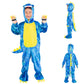 Dearsun Child'S T-Rex Dinosaur Costume Dinosaur Costume For Kids Fancy Dress Costume Hooded Romper Jumpsuit (Xs/90, Blue)