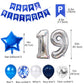 19Th Birthday Party Decoration For Boys, Happy Birthday Banner Blue Number 19 Birthday Balloons 19Th Birthday Latex Confetti Bal