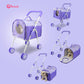 Anivia Pet Stroller And Accessories For Kids Ages 3 To 7 Year Olds, Dog Toy For Toddlers, 2 Pieces Play Dog Set, Puppy Party Playset With 1 Pet Puppy Included Purple