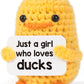 Mbl Positive Duck For Girl Gifts - Funny Handmade Emotional Uplifting Support Inspirational Knitted Duck Animal Stuff For Women