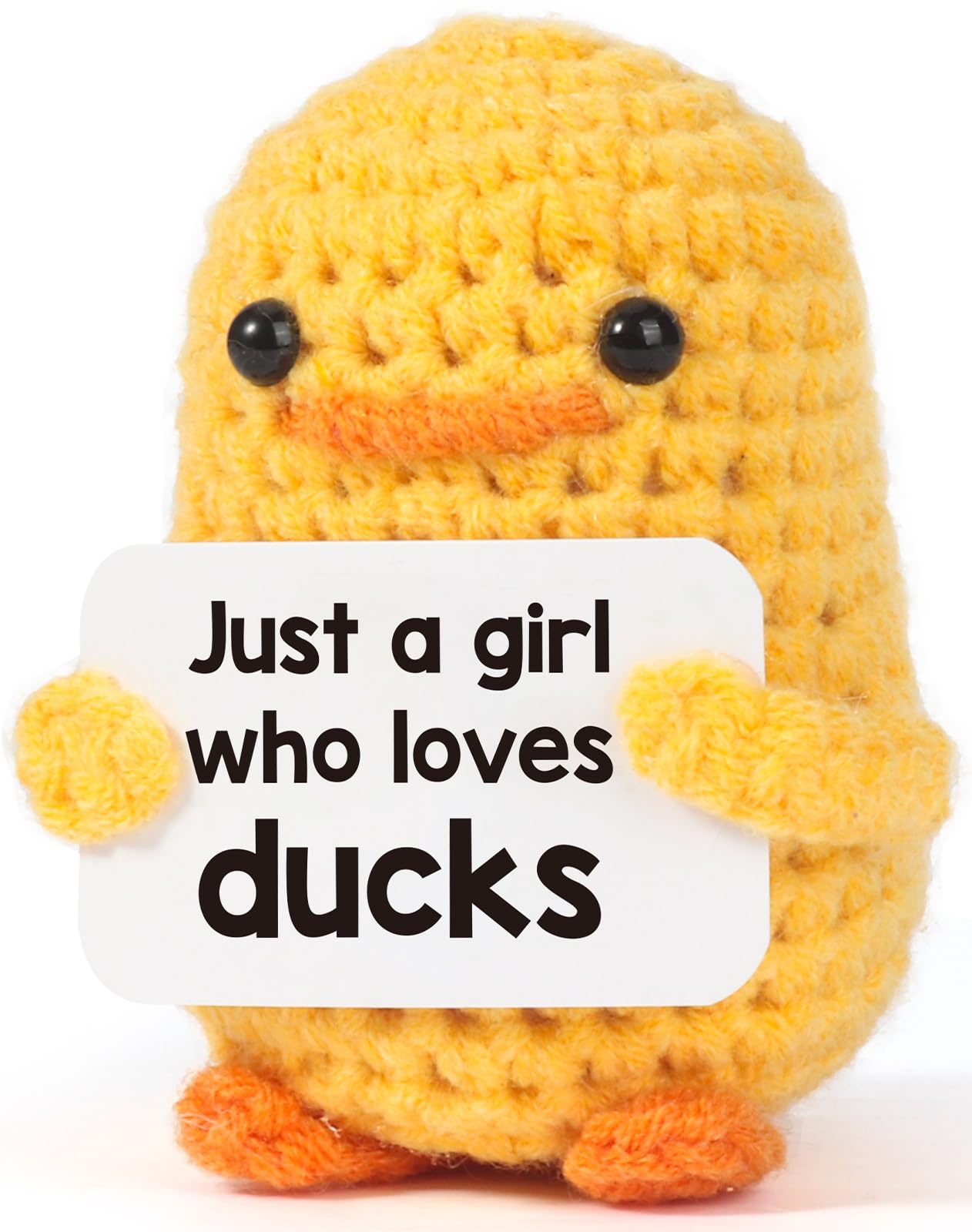 Mbl Positive Duck For Girl Gifts - Funny Handmade Emotional Uplifting Support Inspirational Knitted Duck Animal Stuff For Women