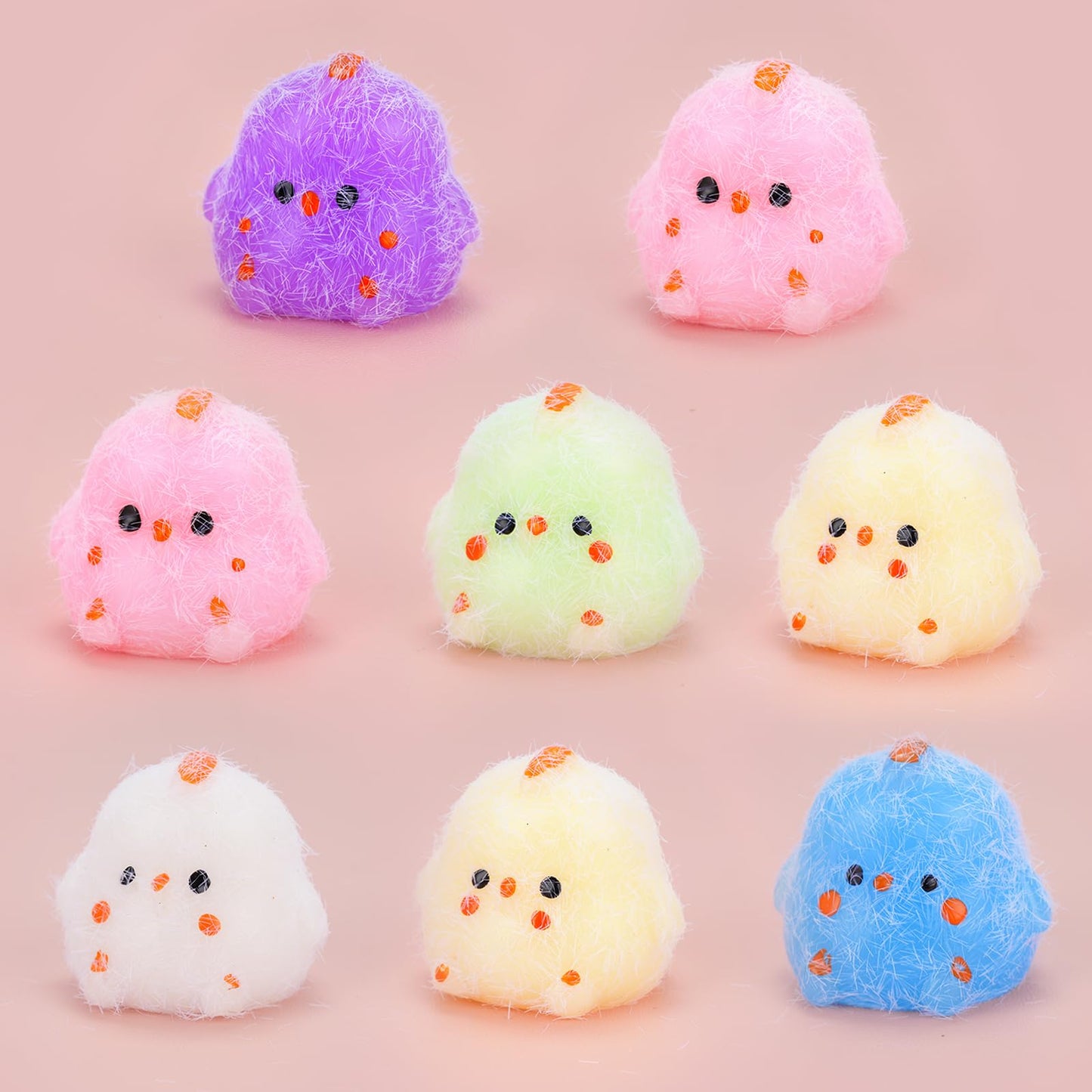 Babycop Mini Chick Squishy Toys 8pcs - Easter Basket Stuffers & Easter Egg Fillers, Cute Stress Relief Squishies for Kids Adults