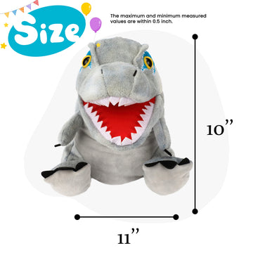 Cuteoy Plush Velociraptor Hand Puppet Stuffed Animal Toy Open Movable Mouth Creative Role Play Storytelling Dinosaur Plushies Gifts For Kids Toddlers Birthday Christmas