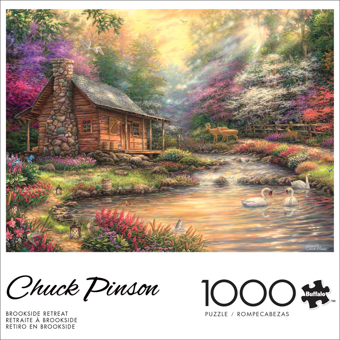 Buffalo Games Jigsaw Puzzles for mature-themeds 1000 Pieces - Chuck Pinson - Brookside Retreat - Hard mature-themed Puzzle with Reference Poster  Fun  Unique & Challenging for All Abilities  Large 26.75 x 19.75