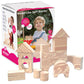 Edushape Wood-Like Soft Baby Blocks For Toddlers 1-3, 80 Pieces Regular Size - Edu-Blocks Soft Blocks Foam Blocks - Stacking Blo