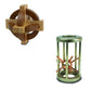 Project Genius Compass and Star Combo - Disentanglement Puzzles, Wooden, 4.8x6.3x3.8 inches, Multi, Model TG018