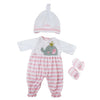 Jc Toys | Berenguer Boutique | Baby Doll Outfit | Pink Striped Long Onesie With Headband, And Booties | Ages 2+ | Fits Dolls 14'- 16'