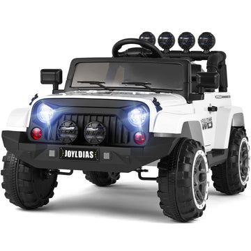 JOYLDIAS Kids Ride On Truck with Storage Space, 12V Childrens Electric Car with 2.4G Parental Remote Control, Music, Bluetooth,