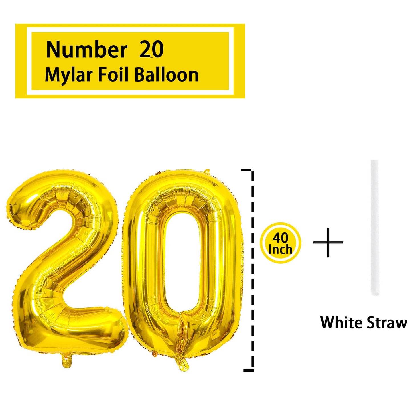 20 Number Balloon Gold 40 Inch Big Foil Mylar 20Th Balloons For 20 Year Old Boy Girl Birthday Party Decorations Wedding Annivers