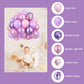 Teslite 60Pcs Pastel Pink & Purple Balloons - 12" Helium Latex with Metallic Confetti for Birthday, Baby Shower, Wedding Decorations