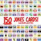 150 Joke Cards For Kids Vol.3 - Lunch Box Notes For Kids - Inspirational Motivational Cards For Children - Jokes And Puns For Bo