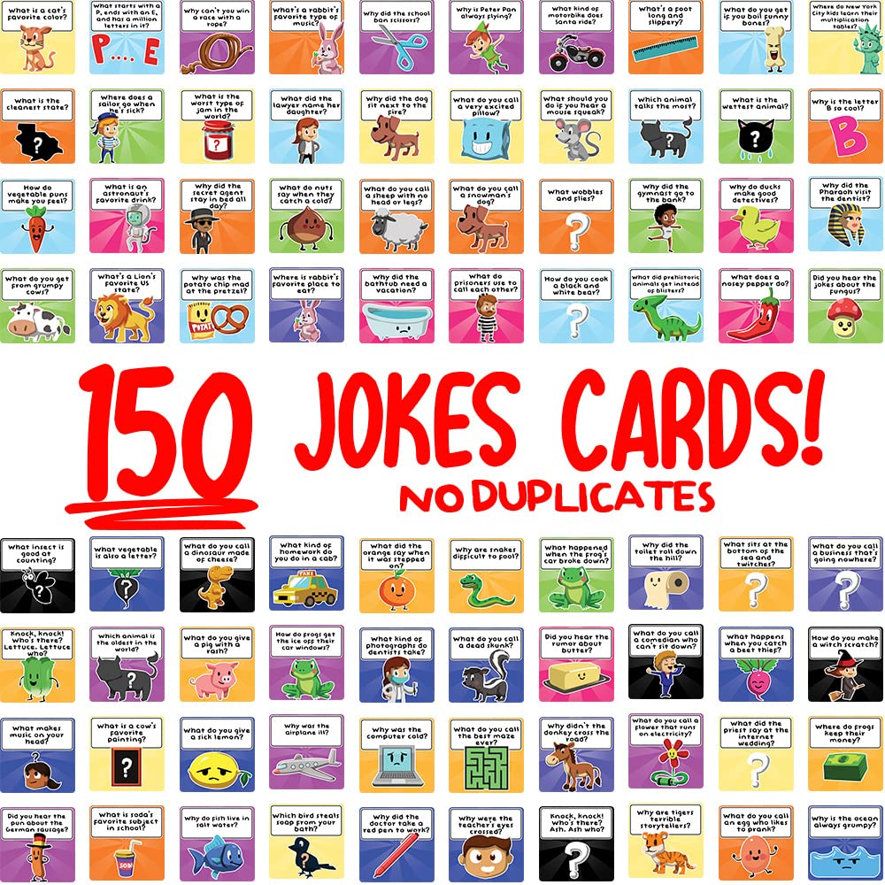 150 Joke Cards For Kids Vol.3 - Lunch Box Notes For Kids - Inspirational Motivational Cards For Children - Jokes And Puns For Bo
