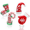 Hdcrystalgifts 4Pcs Blown Glass Snowman Decor Christmas Figurine Collectible Art Glass Holiday Cheers Collection Statue Festival