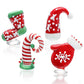 Hdcrystalgifts 4Pcs Blown Glass Christmas Figurines Ornaments Handmade Miniature Christmas Figures For Dollhouse Holiday Decorat