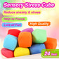 24 Pack Slow Rising Stress Cube , Dough Stress Balls Soft Fidget Squishy Toys for Anxiety Relief, Pull Stretch Classroom Prize P