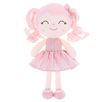 Gloveleya Baby Dolls Soft Snuggly Doll First Baby Girl Gifts Plush Doll With Sparkling Dress Pink 12Inches Pearlescent Series