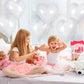 12 Pcs White Heart Balloons,18 Inch Heart Foil Balloons Love Balloons Valentine Balloons For Birthday Party Wedding Engagement P