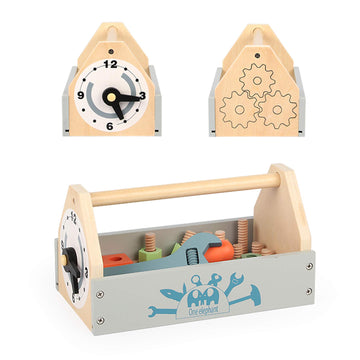 Wooden Tool Toy Toolbox Toddler Educational Construction Kids Toys Play Accessories Set Creative Gift for 3 Year Olds and Up Boy