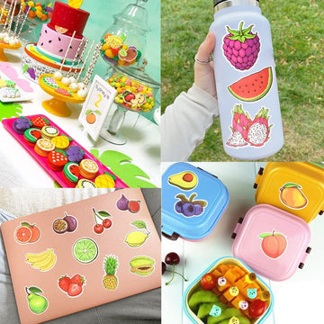 Susihi Cute Fruit Stickers For Kids Vegetable Stickers For Water Bottles Fruit Stickers For Scrapbooking Bulk (50 Pcs)