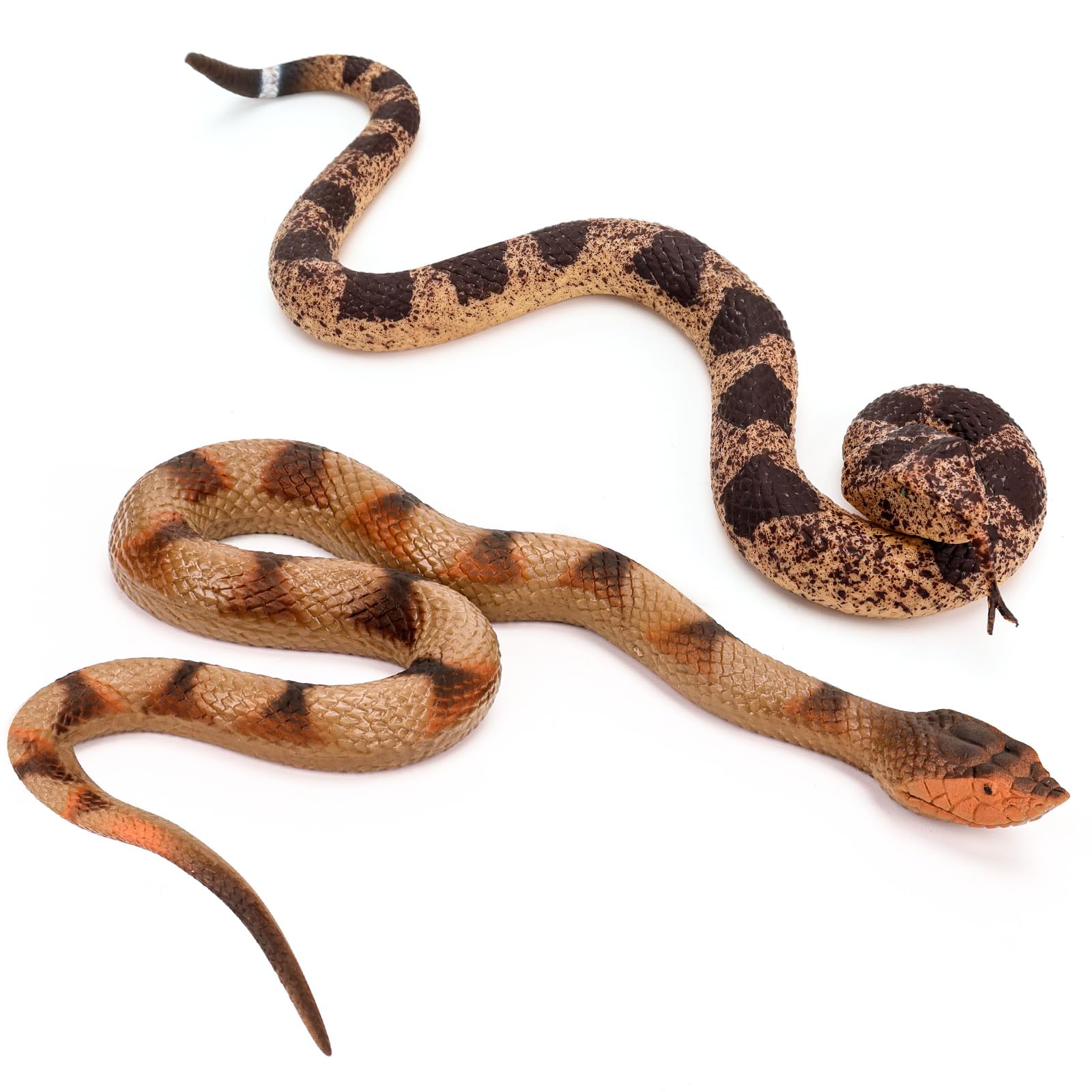 HFATMOS 2 Pcs Realistic Rubber Snakes, Plastic Snakes, Prank Snake Toy ...