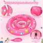 Baby Pool Float with Canopy, Inflatable Baby Swim Float with UPF50+ Sun Protection, Toddler Infant Pool Float with Toy Play Cons